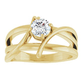 14K Yellow 1/2 CT Natural Diamond Ring